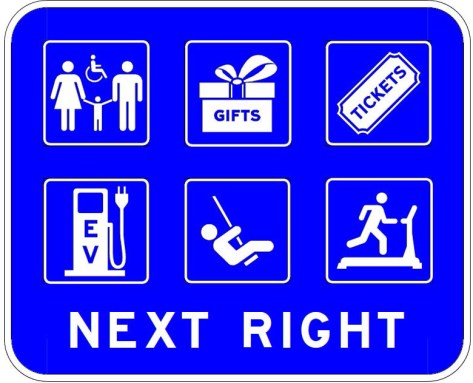 Each sign will advertise up to six amenities.