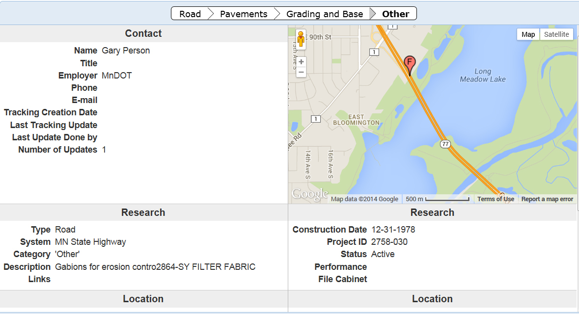 A rumble strip applied to a center line on Highway 14 near New Ulm in 2004 is being tracked.