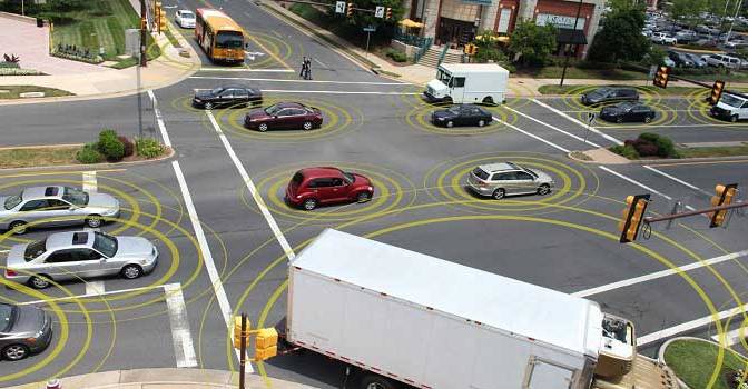 Graphic depicting connected vehicles