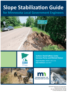 Cover of Slope Stabilization Guide for Minnesota Local Government Engineers