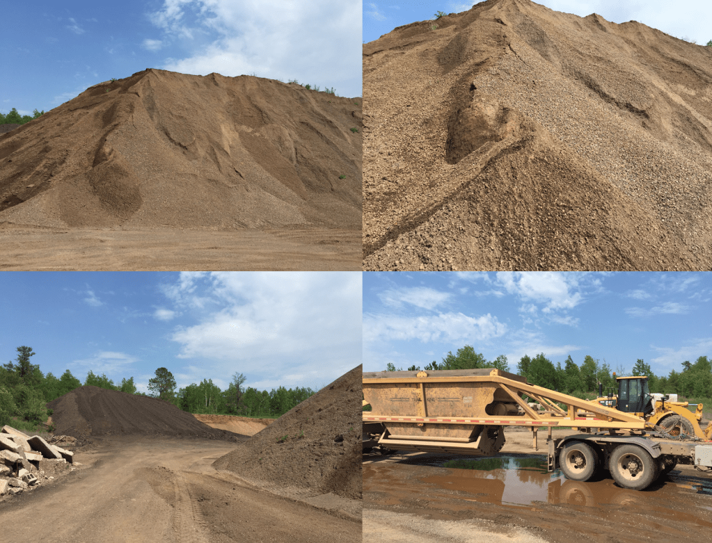 Mounds of RAP at a gravel pit in Carlton County offer road agencies an alternative to
natural gravel and crushed aggregate for gravel roads. But RAP has to be used in the
right proportion with gravel. 